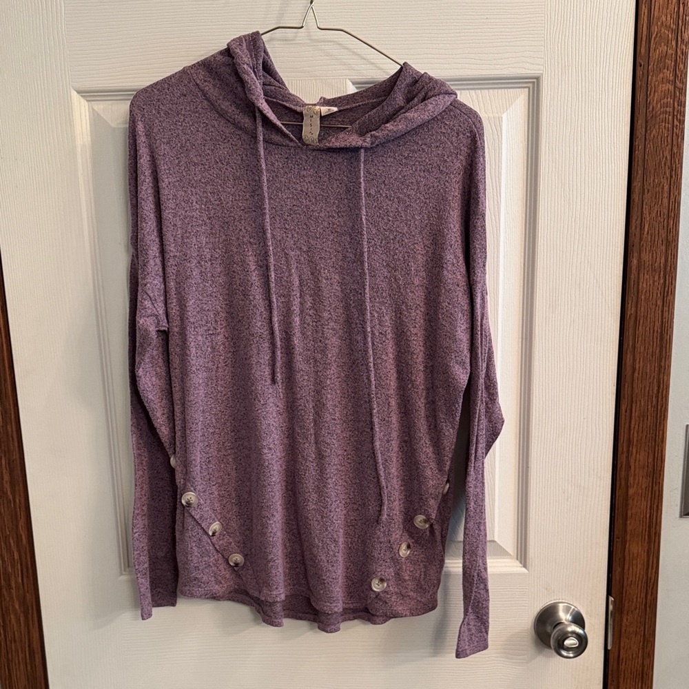 MISIA Lightweight Knit Hooded Pullover in Mauve‎